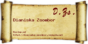 Dianiska Zsombor névjegykártya